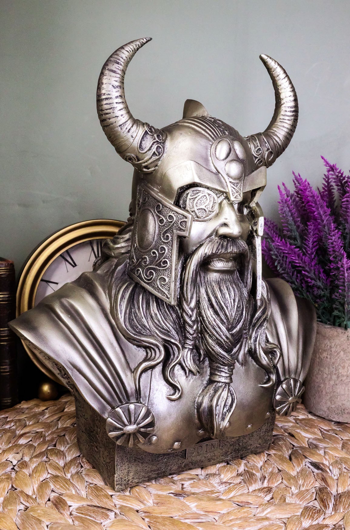 Ebros Warrior God Odin The Alfather Bust Statue 12"H Norse Viking God Odin Ruler Of Asgard Sculptural Figurine - Ebros Gift