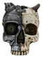 Ebros Steampunk Horned Demon Cyborg Skull Jewelry Box Statue Robotic Bone Devil