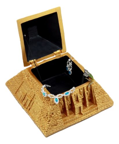 Egyptian Tomb Golden Pyramid Of Deities Gods Jewelry Ornament Box Figurine