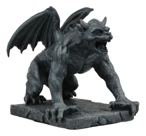 Ebros Winged Demonic Bull Gargoyle Statue Gothic Night Crawler Sentry Stone Devil