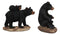 Ebros Western Rustic Black Mama Bear Playing W/ Baby Cub Set Of 4 Mini Figurines