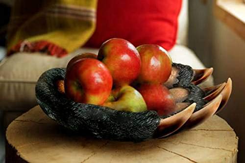 Ebros Rustic Large Long Claws Bear Paw Fruit Platter Serving Bowl Plate 11.5"W