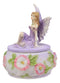 Ebros Gift Purple Lavender Fairy Small Round Trinket Jewelry Box Figurine 3.25" High