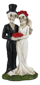Ebros Day of The Dead Skeleton Bride and Groom With Rose Flower Bouquet Figurine