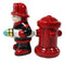 Ebros Fireman Fighter W/ Hose By Red Fire Hydrant Ceramic Salt & Pepper Shakers