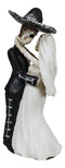 Love Never Dies Wedding Bride & Groom Mariachi Skeleton Couple Dancing Figurine
