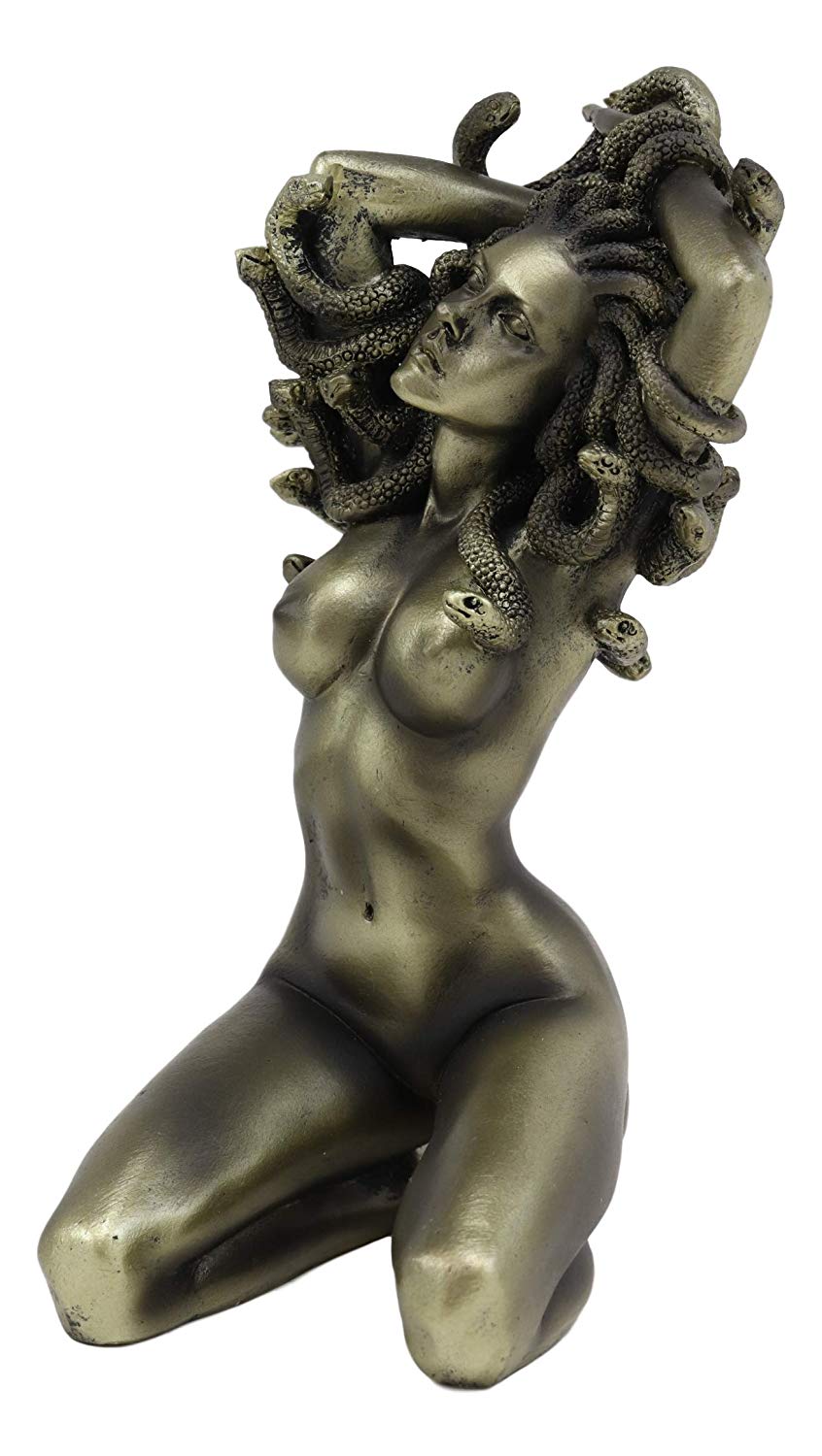 Ebros Greek Goddess Kneeling Nude Seductive Medusa With Snake Hair Statue 6"Tall Decor - Ebros Gift