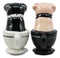 Black Fawn Miniature Teacup Pugs Salt And Pepper Shakers Ceramic Magnetic Set