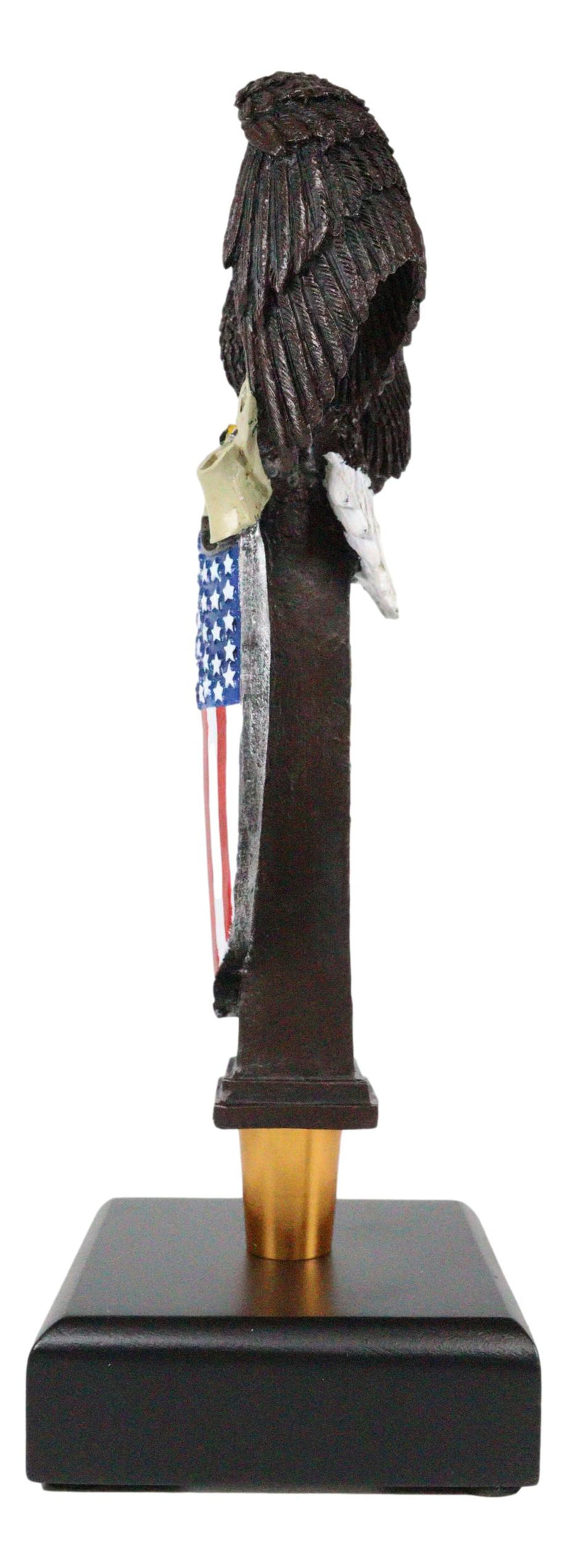 Ebros American Bald Eagle USA Flag Shield Novelty Beer Tap Handle Figurine With Base