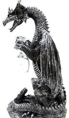 Large Legendary Smaug Brewery Black Dragon Wine Valet Holder Statue Wine Glasses