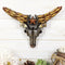 Rustic Western Bison Bull Cow Skull W/ Horseshoe Star Bullet Casings Wall Decor