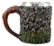 Nature Wildlife Roaring Black Bear Coffee Mug With Rustic Tree Bark Design 12oz