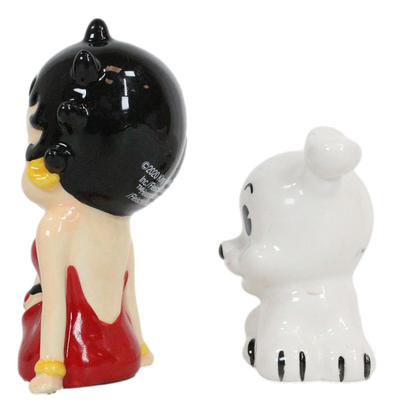 Comical Betty Boop And Pudgy Dog Collectible Ceramic Salt And Pepper Shakers Set