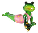 Ebros Whimsical Diva Green Lady Frog In Pink Swimsuit And Golden Manicure Figurine