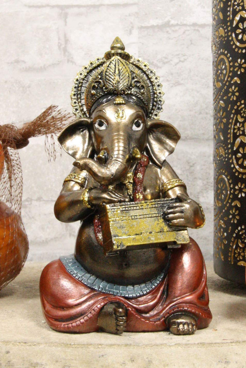 Ebros The Hindu Elephant Deity Ganesha Music Band - Sitting Ganesh Playing Harmonium