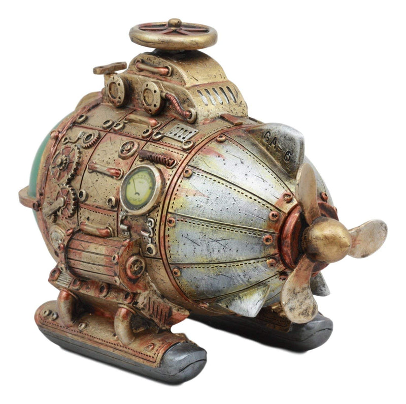 Ebros Vintage Design Holmes Nautilus Steampunk Submarine LED Night Light Statue 7.5"L