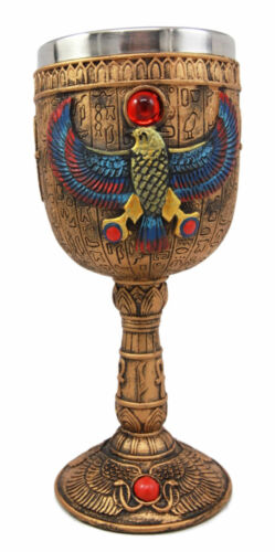 Egyptian Gods And Royalty Wine Goblets Set of 11 King Tut Nefertiti Anubis Seth