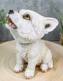 Ebros Wildlife Cries of The Night Howling White Snow Wolf Bobblehead Figurine