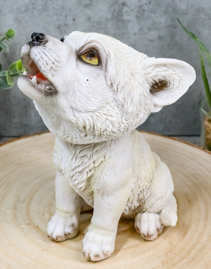 Ebros Wildlife Cries of The Night Howling White Snow Wolf Bobblehead Figurine