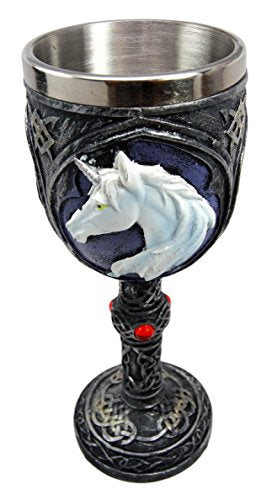 Ebros Gift Vial Of Everlasting Life Rare Unicorn Wine Drink Goblet Chalice Cup 7.5"H - Ebros Gift