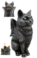 Ebros Gift Stoic Guardian Feline Cat Gargoyle Gothic Candleholder Figurine 5.5"H