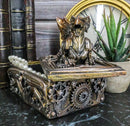 Ebros Bronzed Steampunk Cyborg Dragon Jewelry Box Figurine 9.5"L Robotic Serpentine