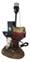 Country Western Wild West Cow Skull With Texas Lone Star State Flag Table Lamp