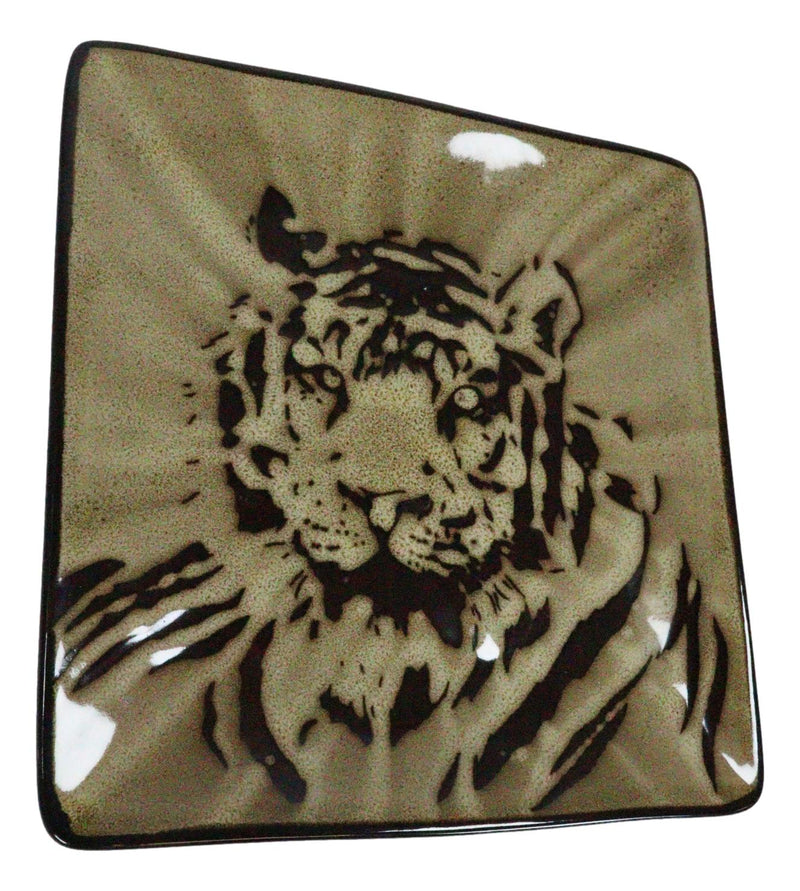 Set Of 2 Rainforest Apex Predator Jungle Eye Of The Tiger Appetizer Salad Plates