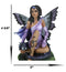 Ebros Tribal Ebony Moth Fairy With Baby Dragon Statue Black African Fairy 5"H