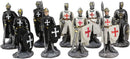 Ebros Set of 12 Medieval Knights Crusaders Figurines Suit of Armor Miniature