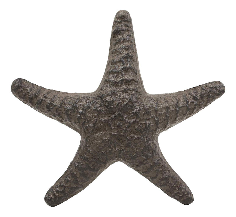 Ebros Cast Iron Sea Star Shell Starfish in Rustic Bronze Finish 7.75" Wide