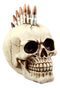 Rebel Bullet Mohawk Punk Skull Figurine Military Rifle Ammo Skeleton Head Decor