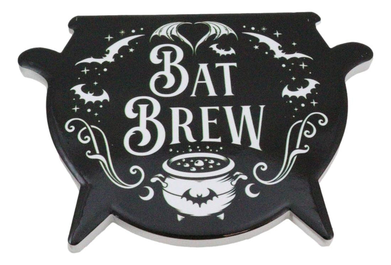 Set Of 4 Wicca Occult Bat Brew Vampire Bats Cauldron Ceramic Cork Coasters