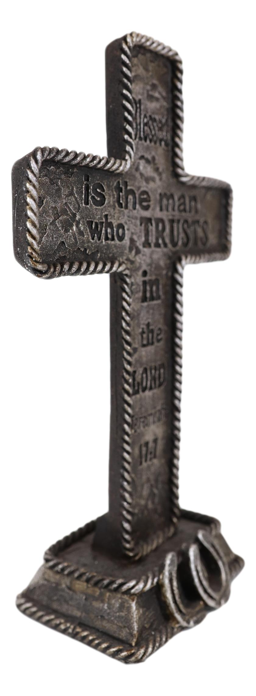 Pack Of 4 Rustic Western Inspirational Christian Bible Verses Standing Crosses