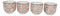 Japanese 7oz Red Polkadots Sakura Cherry Blossoms Sake Flask With Four Cups Set