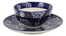 Ebros Blue Frozen Flakes Contemporary Designer Ceramic Dinnerware Bowl Mug Plate Set