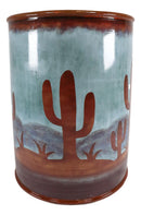 Ebros Rustic Southwestern Desert Cactus Arizona Bath Utility Waste Basket Trash Bin