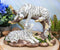 Ebros 9.25" Wide Albino Bengal White Tiger Couple Playing by Curved Tree Branch Statue As Predator Forest Tigers Giant Cats Jungle Frolic Decorative Figurine Perfect for Shelves Desktops Accent