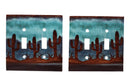Pack of 2 Southwestern Desert Cactus Double Toggle Switch Wall Electrical Plate