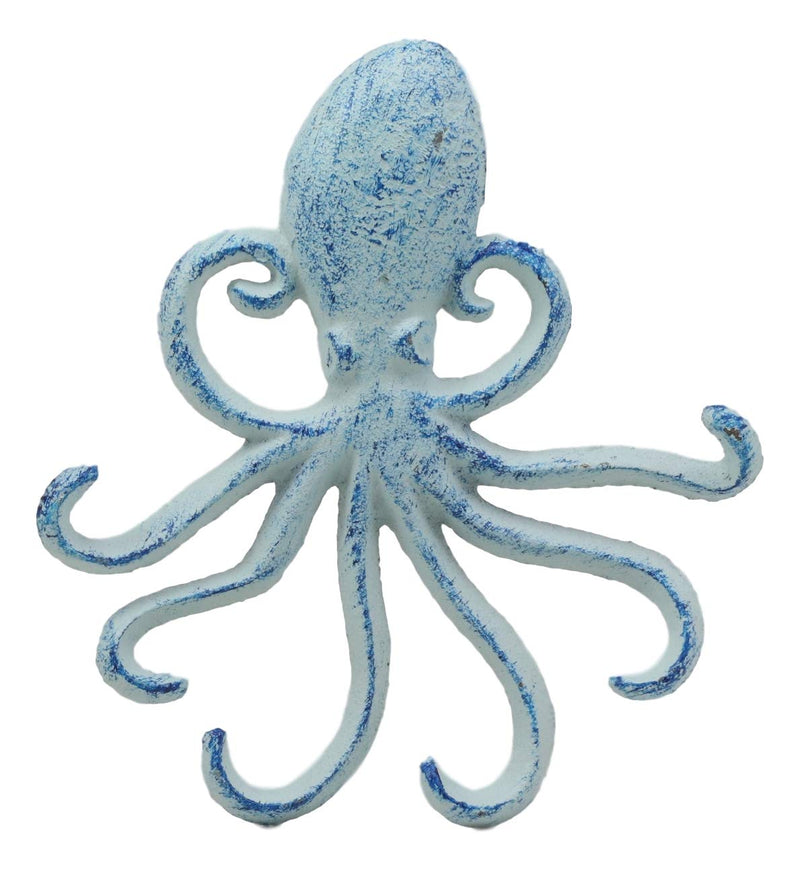 Ebros Gift 6.5 H Cast Iron Nautical Deep Sea Octopus Wall Mount 6 Peg