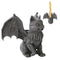 Ebros Gift Medieval Gothic Vampire Catgoyle Winged Cat Gargoyle with Dracula Fangs Lifting Paw Candle Holder Statue 7.25" L - Ebros Gift