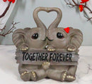 Ebros Together Forever Anniversary Elephant Couple With Heart Shaped Trunks Statue