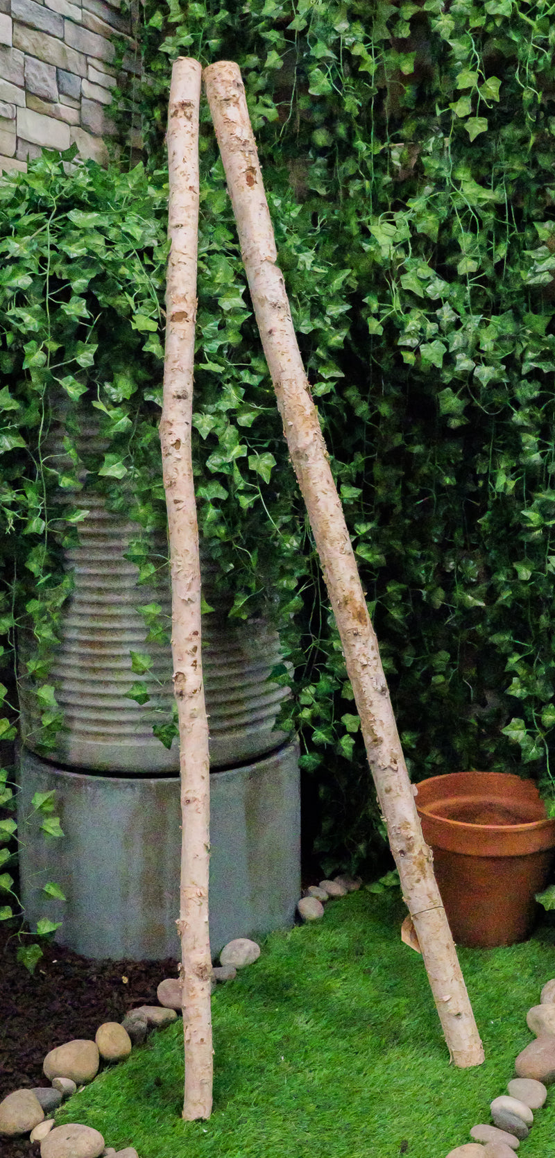 2" Thick Decorative Unfinished Wood Birch Poles Logs Branches 5 Ft Bundle Of 4