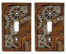 Ebros Steampunk Clockwork Gearwork Design Wall Light Switch Plate Set of 4