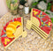Ebros Set Of 4 Red Cranes Cherry Blossoms Oriental Fan Shaped Sushi Plates