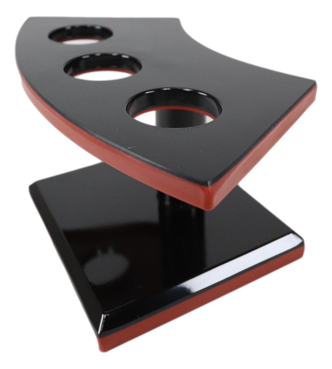 Ebros Pack Of 12 Japanese Temaki Sushi Roll Holder With 3 Holes Stand Lacquered Plastic