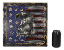 Western Patriotic USA Flag With Bald Eagle Pride of America Wooden Wall Decor