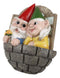 Whimsical Mr Mrs Dwarf Gnome Couple By Window Ledge Balcony Wall Decor Plaque