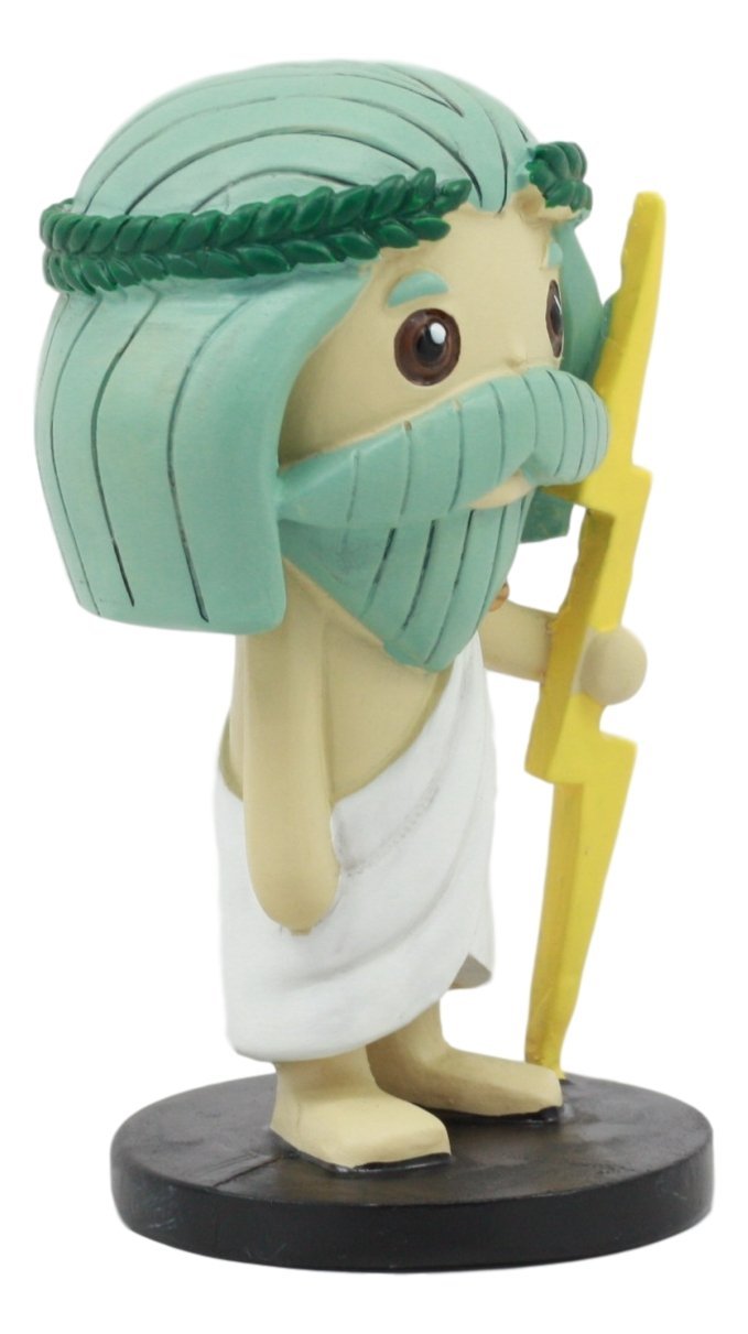 Ebros Greekies Collection Greek Mythology God Zeus Holding Lightning Bolt Statue - Ebros Gift