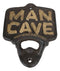 Rustic Man Cave Open Here Cast Iron Bottle Cap Opener Wall Mounted Decor Novelty